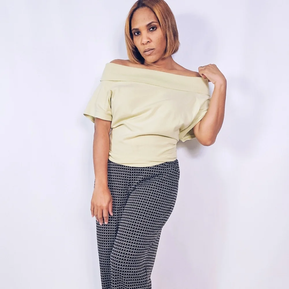 Lime Off the Shoulder Sweater